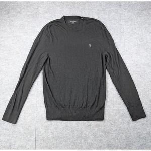 All Saints Sweater Mens Large Merino Wool Black Quiet Luxury Timeless Pullover